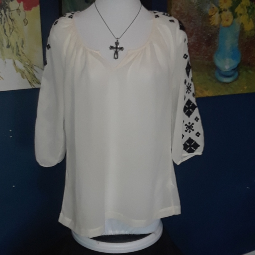 Cream long sleeve blouse Old Navy size SPP